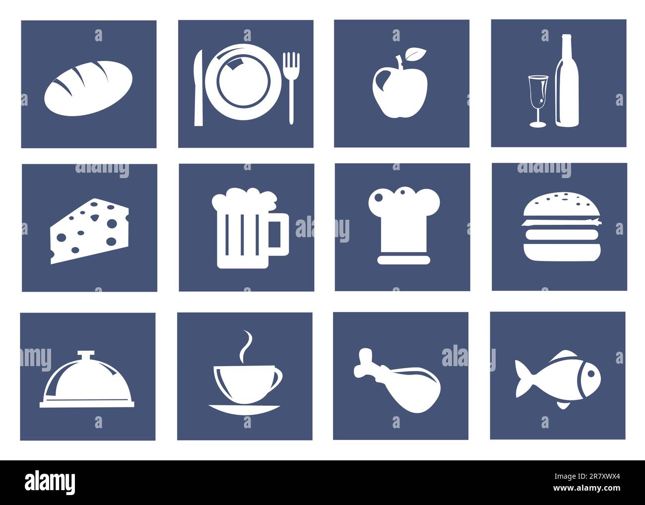 Icone della cucina e del cibo Illustrazione Vettoriale