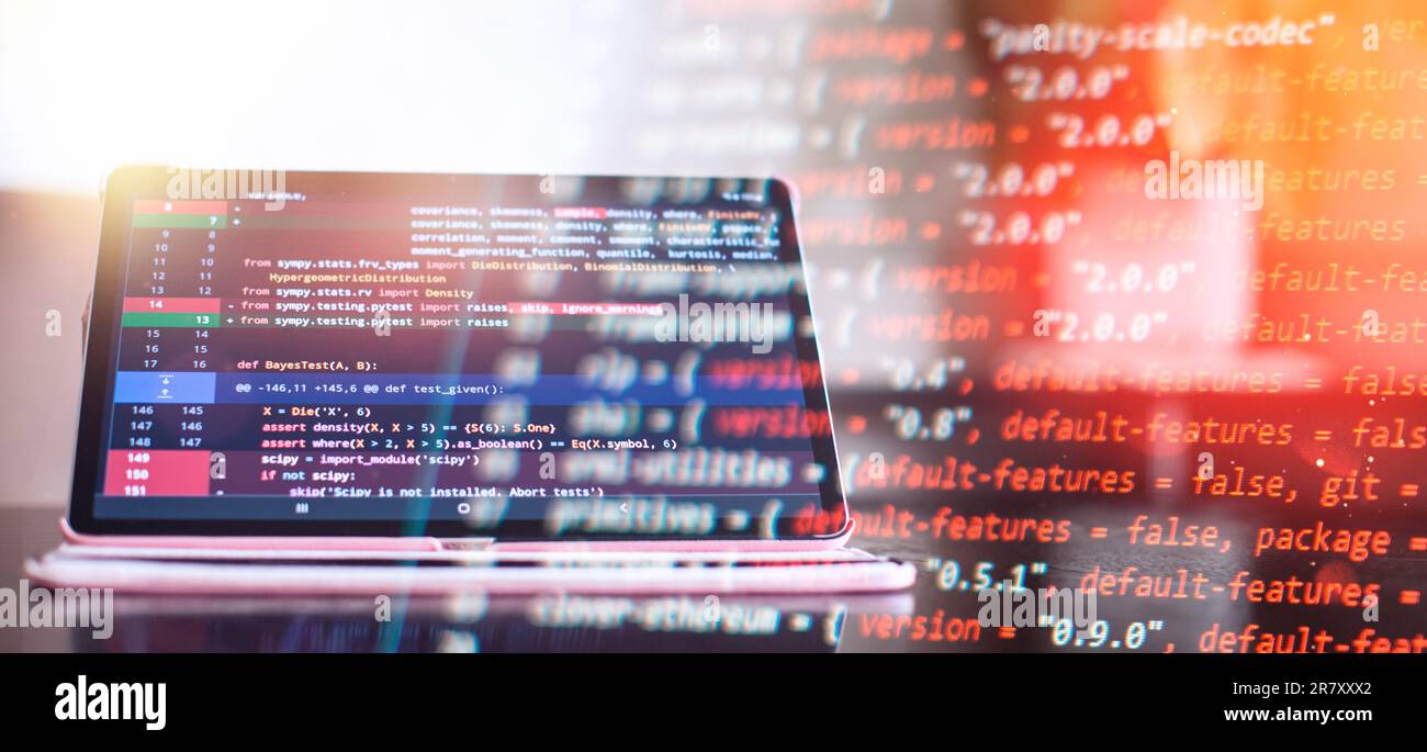 I project manager lavorano una nuova idea. Sviluppatore di app mobili. Progetto di startup innovativo. Codice di programmazione del sito Web Foto Stock
