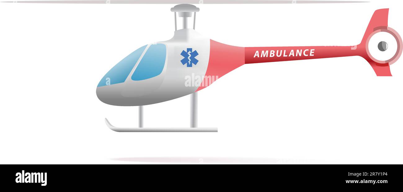 Elicottero Medevac isolato su bianco Illustrazione Vettoriale