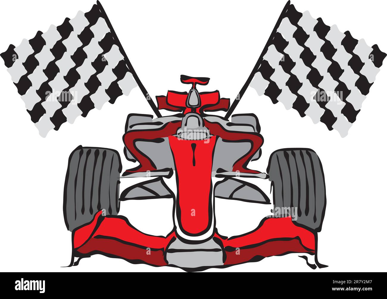 Illustrazione vettoriale dell'automobile da corsa di formula 1 Illustrazione Vettoriale