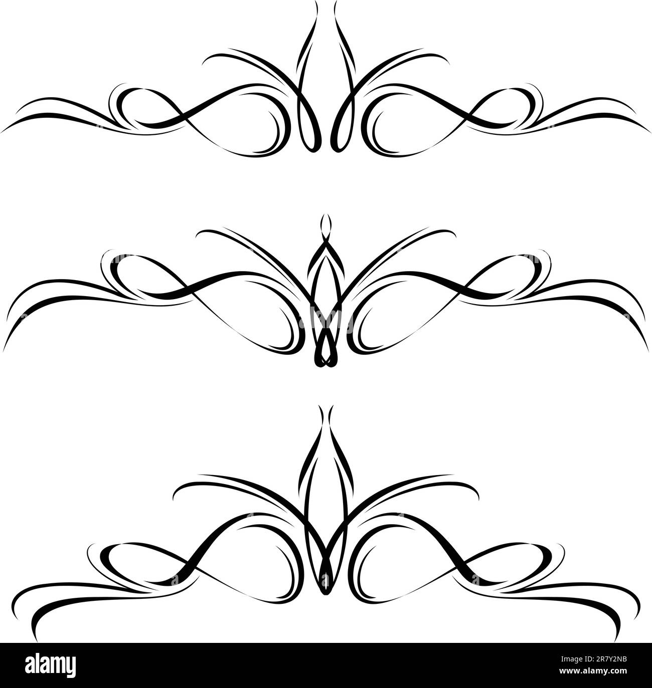 Abstract flora nero elemento di design. Nizza gli elementi di design per le vostre migliori idee creative. Illustrazione Vettoriale