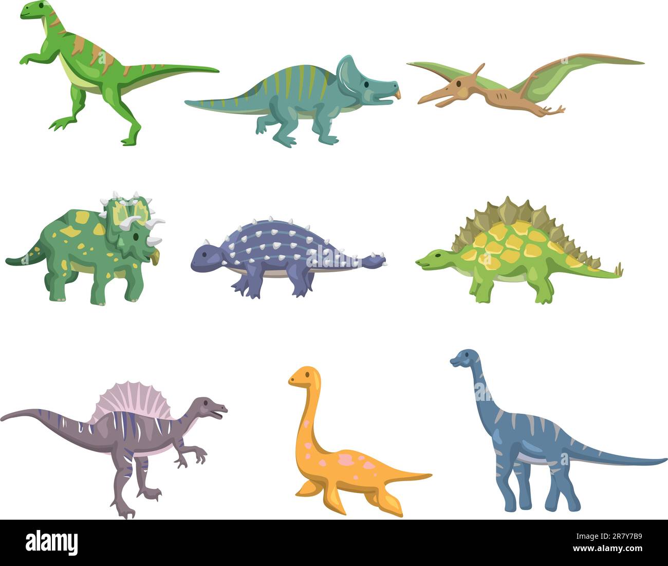 icona dei dinosauri dei cartoni animati Illustrazione Vettoriale