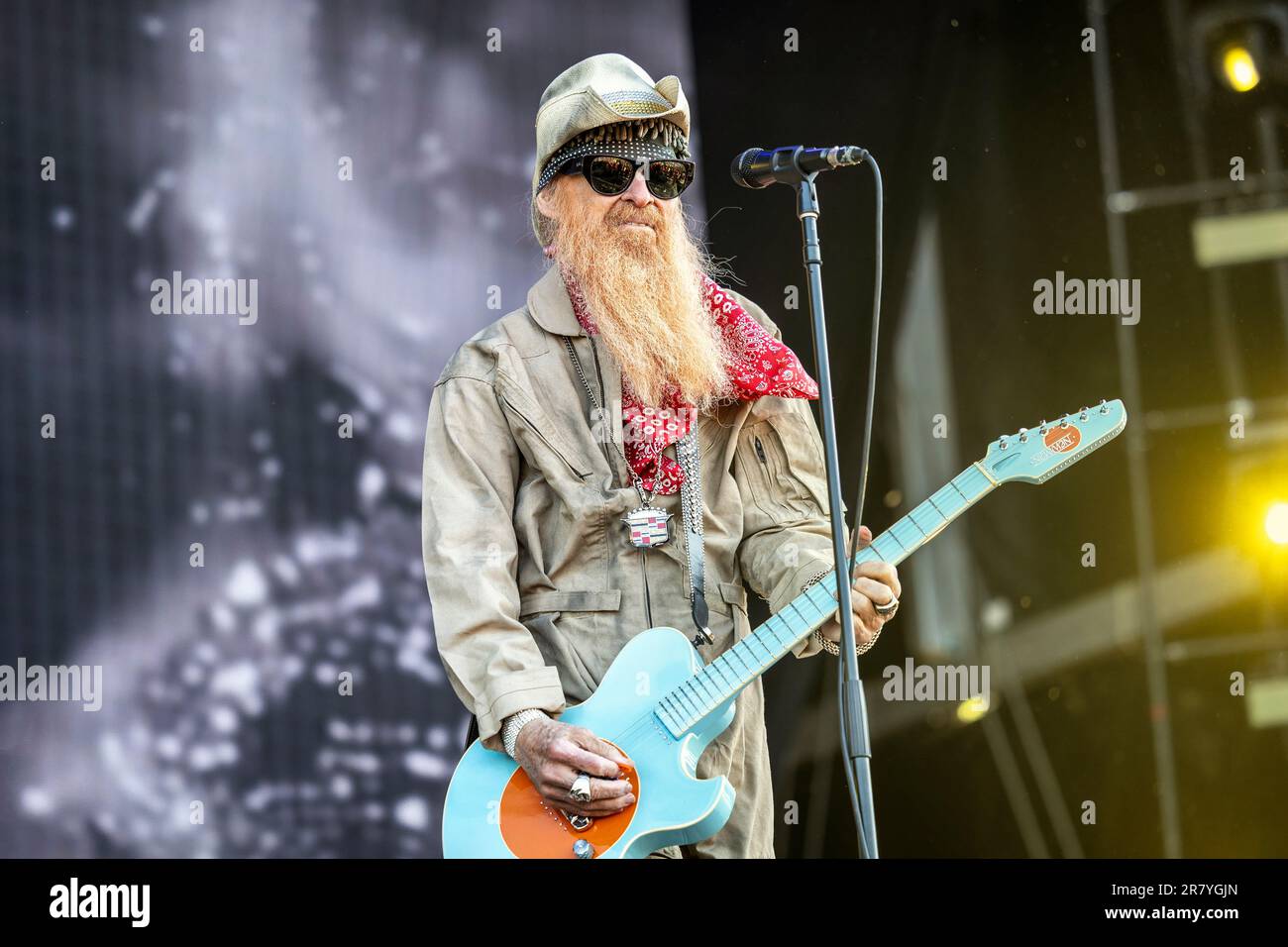 Solvesborg, Svezia. 10th, giugno 2023. Billy Gibbons e il BFG si esibiscono in un concerto dal vivo durante il festival di musica svedese Sweden Rock Festival 2023 a Solvesborg. (Photo credit: Gonzales Photo - Terje Dokken). Foto Stock