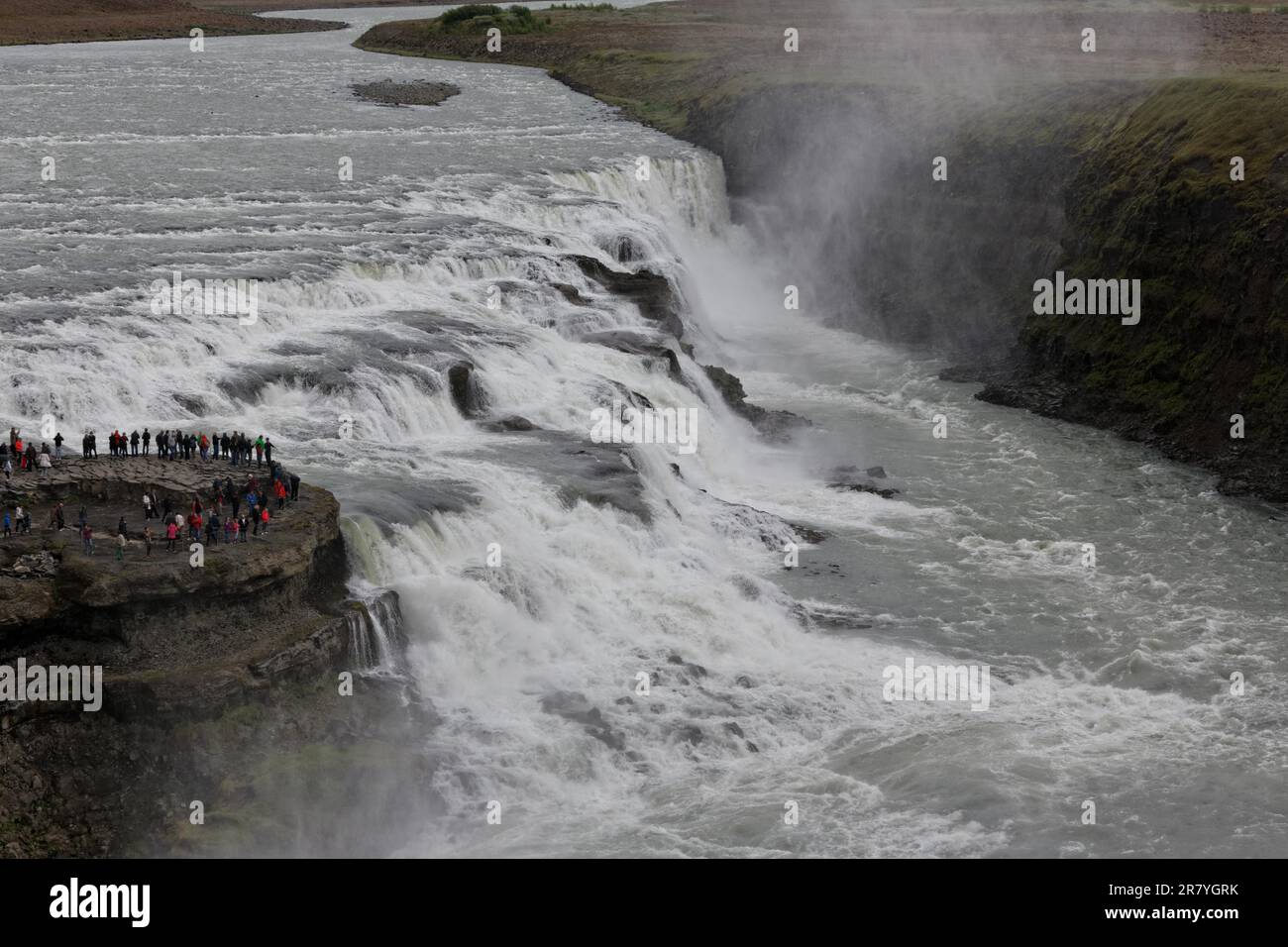 Gullfoss, un iconico cascata di Islanda Foto Stock