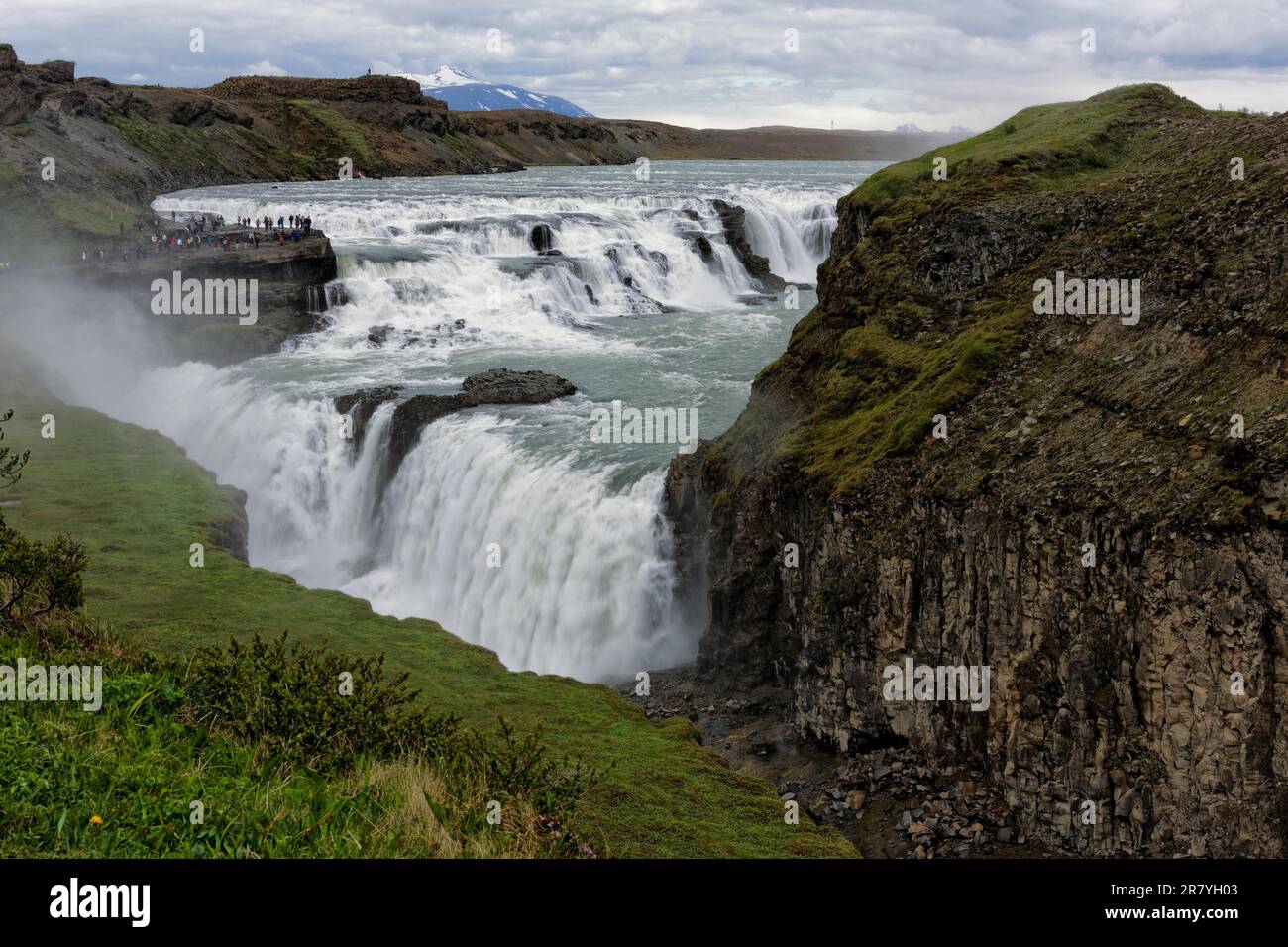 Gullfoss, un iconico cascata di Islanda Foto Stock