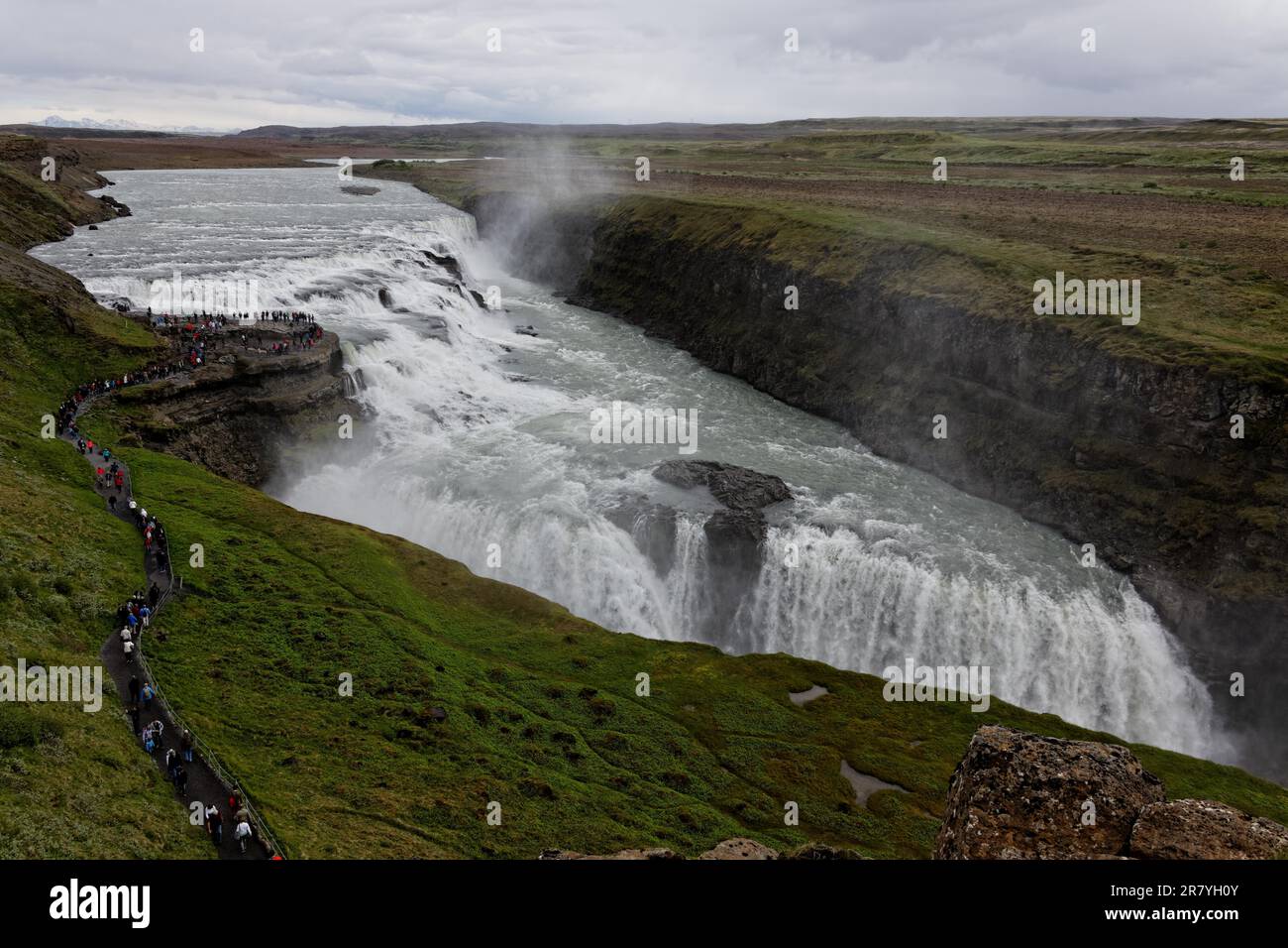 Gullfoss, un iconico cascata di Islanda Foto Stock