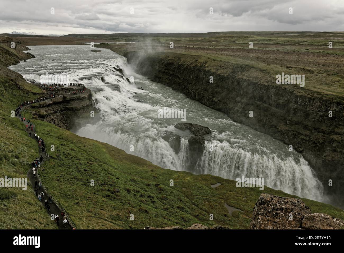 Gullfoss, un iconico cascata di Islanda Foto Stock
