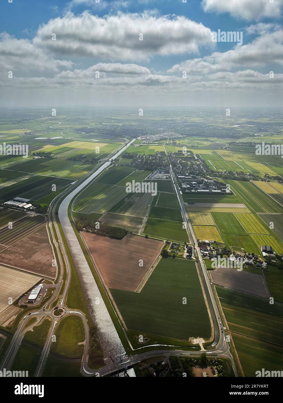 Immagini riprese da un giro in elicottero, viaggiando su una lunga costa nord dei Paesi Bassi fino all'aeroporto di Den Helder. Foto Stock