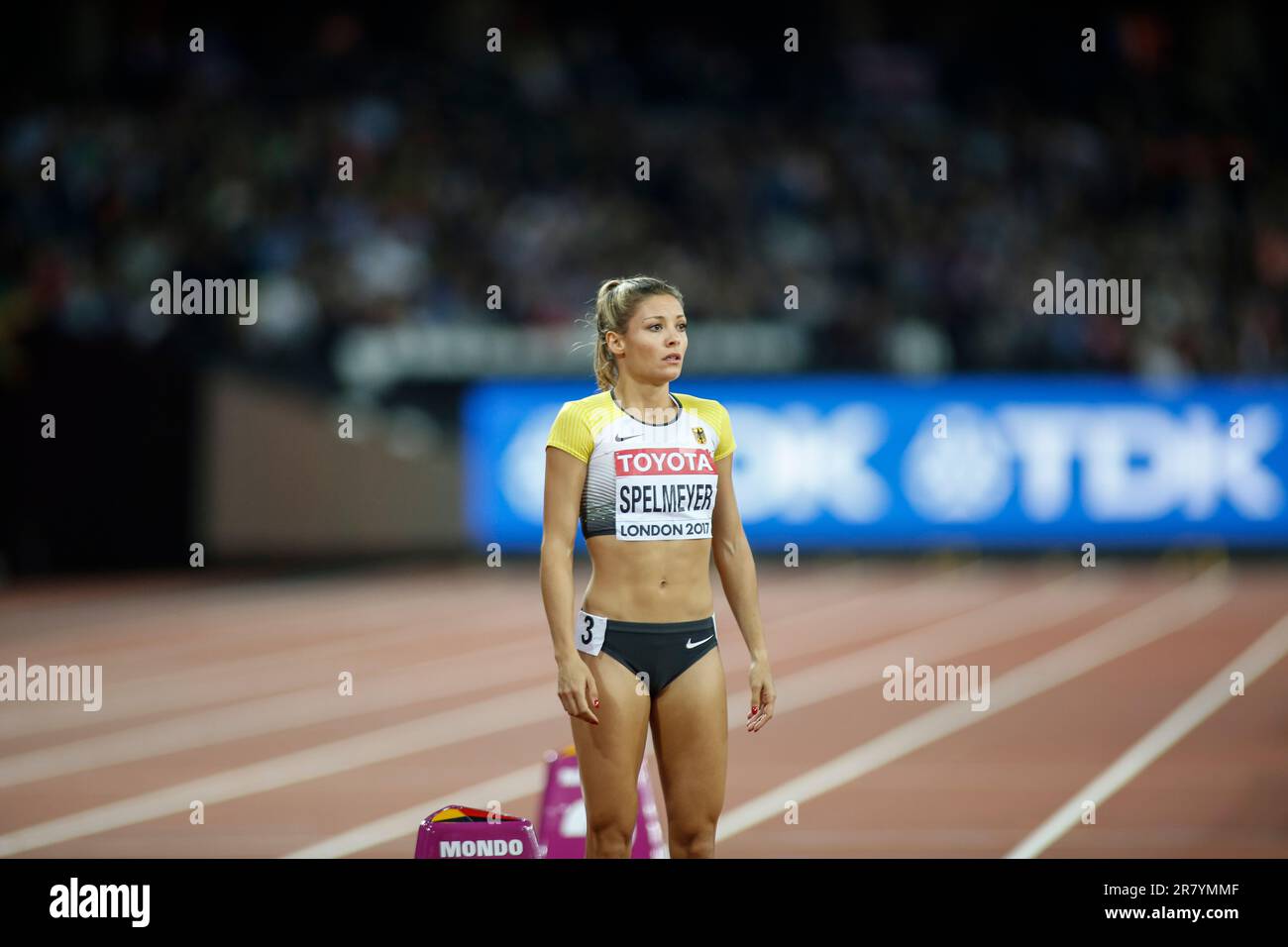 Ruth Sophia Spelmeyer partecipa ai 400 metri del World Athletics Championships London 2017. Foto Stock