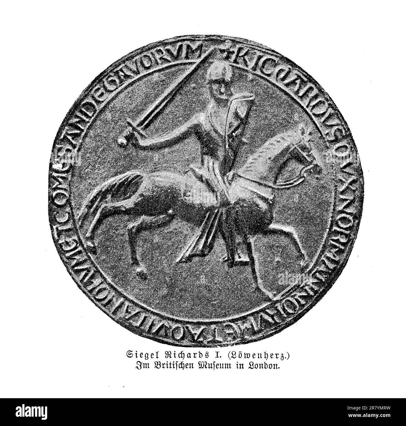 Sigillo di Riccardo i o Riccardo il Re del cuore di Leone d'Inghilterra, 12th ° secolo Foto Stock