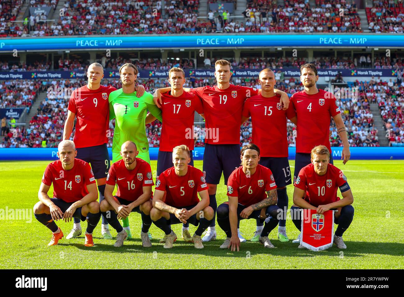 Oslo, Norvegia, 17th giugno 2023. Squadra norvegese per la qualificazione UEFA euro 2024 tra Norvegia e Scozia allo stadio Ullevål di Oslo Credit: Frode Arnesen/Alamy Live News Foto Stock