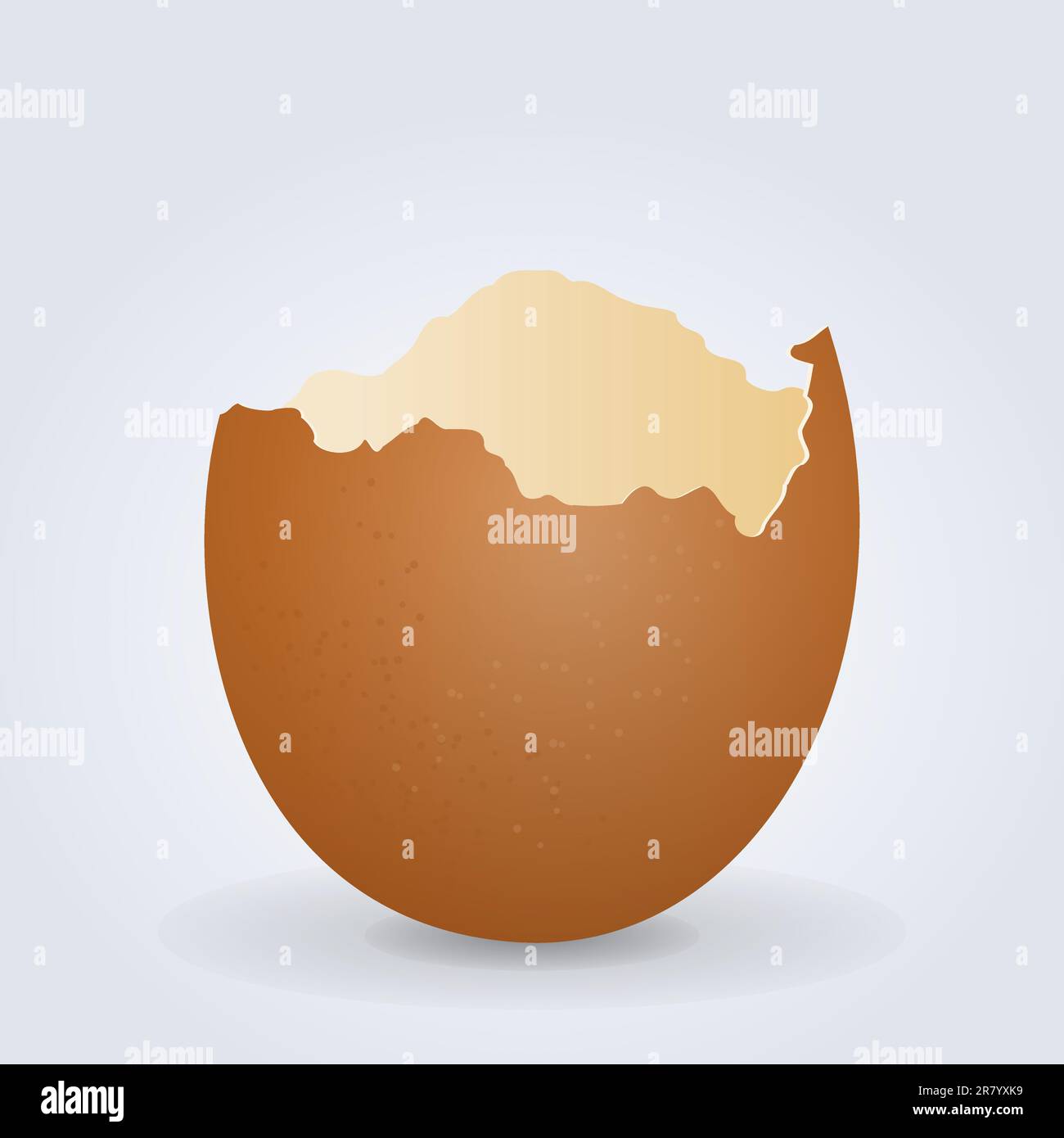 Immagine di guscio di uova marrone incrinato su sfondo chiaro Illustrazione Vettoriale