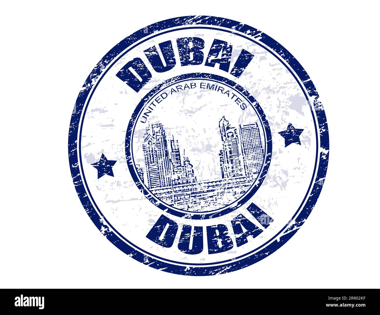 Timbro in gomma grunge con la parola Dubai all'interno, illustrazione vettoriale Illustrazione Vettoriale