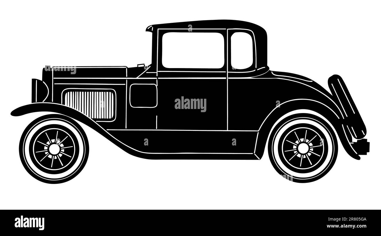 Auto retrò su sfondo bianco, illustrazione vettoriale Illustrazione Vettoriale