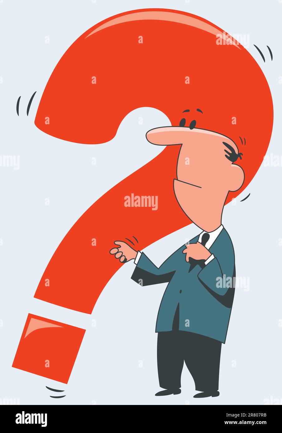 uomo con una domanda rossa Illustrazione Vettoriale