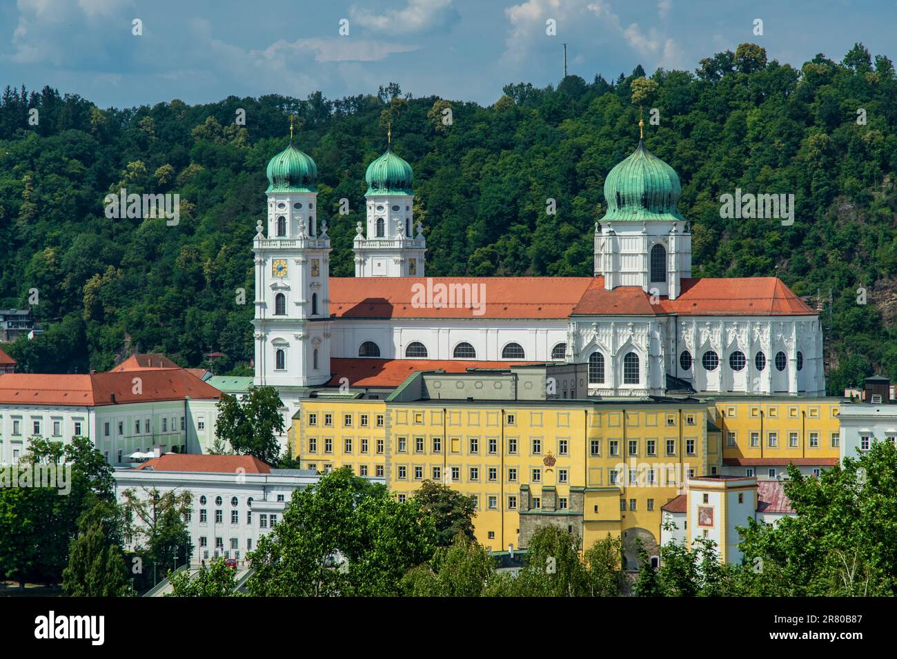 Pittoresca Valle di Wachau, Austria vista dal Danubio Foto Stock