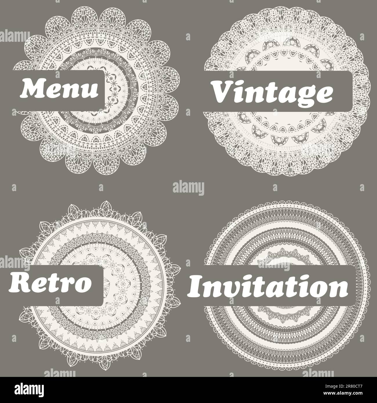 quattro modelli di lacy vettoriale possono essere utilizzati senza parole Illustrazione Vettoriale