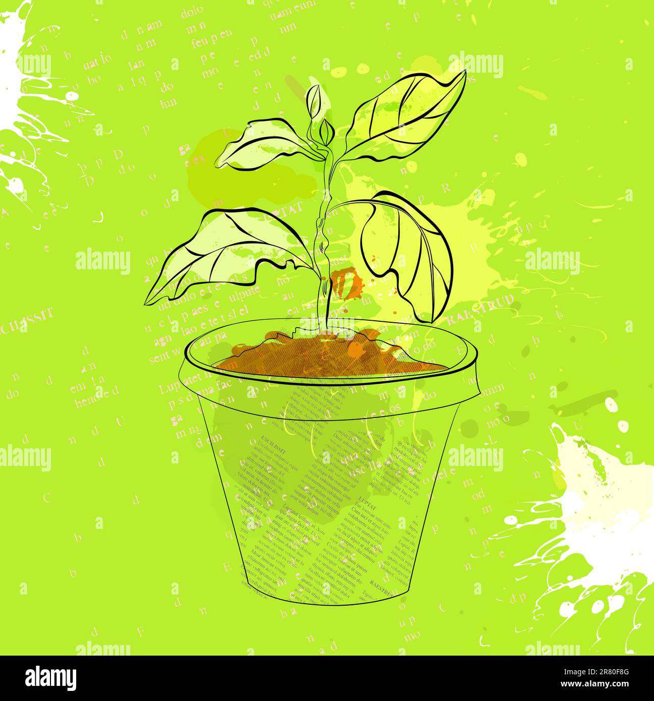 Sprout in un vaso Illustrazione Vettoriale