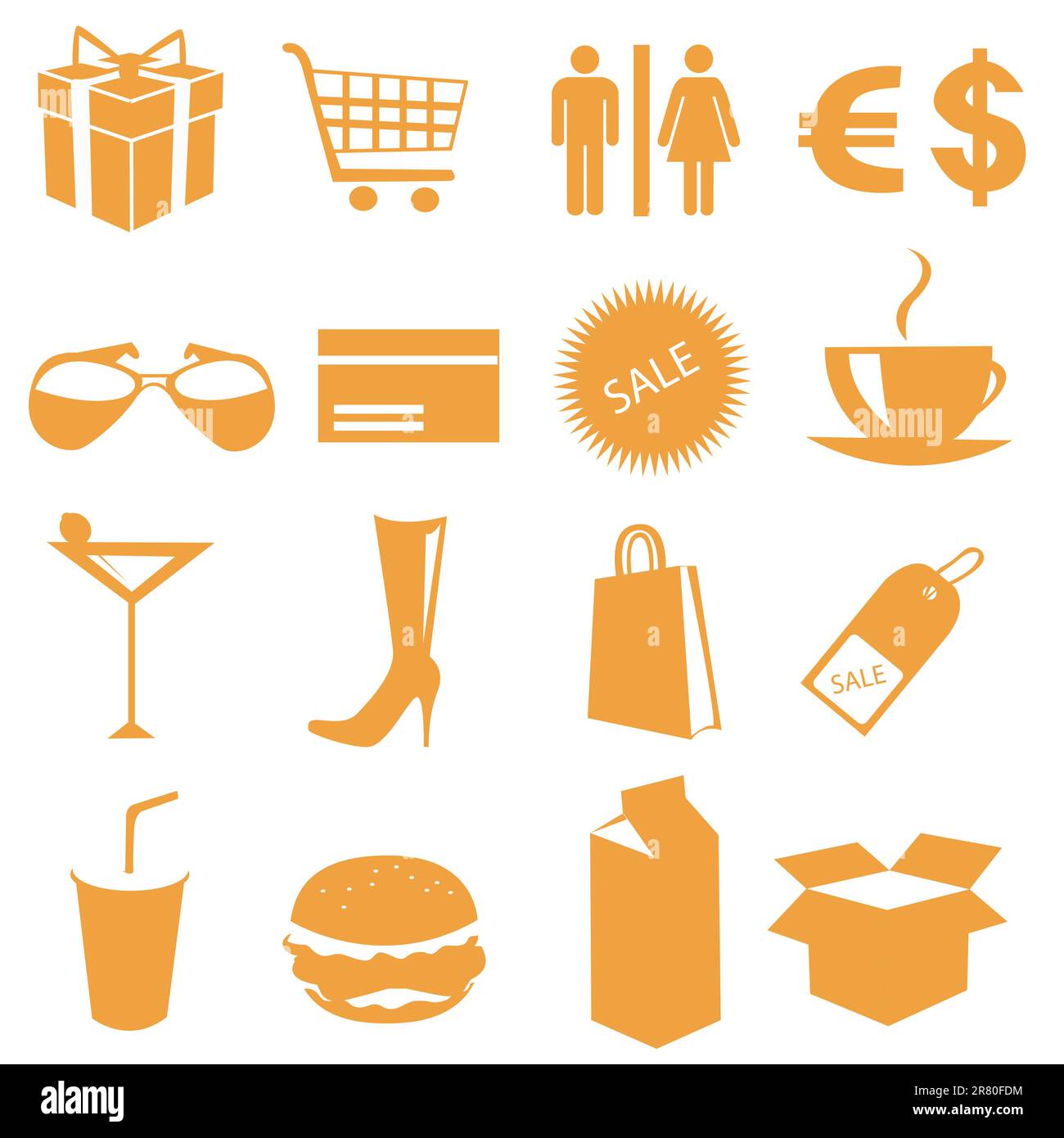 Shopping vettore di icone Illustrazione Vettoriale