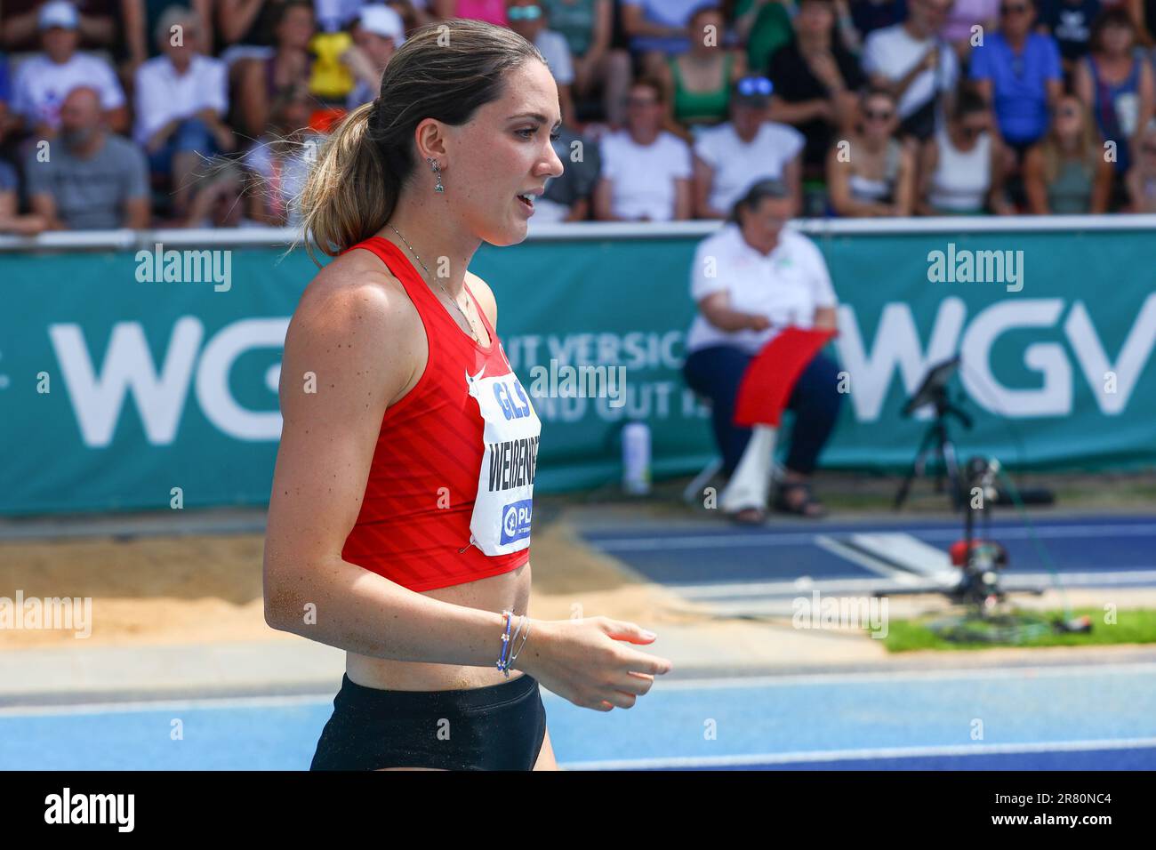 Ratingen, Germania, 18.06.2023: World Athletics Combined Events Tour – Gold. Women’s Heptathlon - Long Jump, Sophie Weissenberg, GER (TSV Bayer 04 Leverkusen) Credit: NewsNRW / Alamy Live News Foto Stock