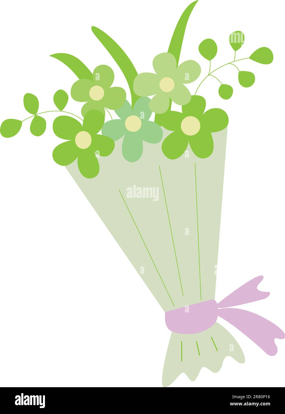 Bouquet primaverile vettoriale isolato su sfondo bianco. Illustrazione Vettoriale