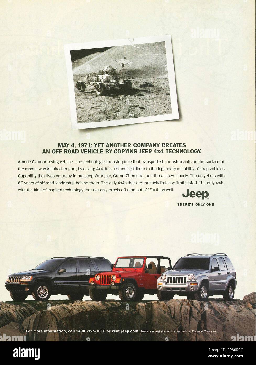 Annuncio Jeep in una rivista giugno 2002 Foto Stock