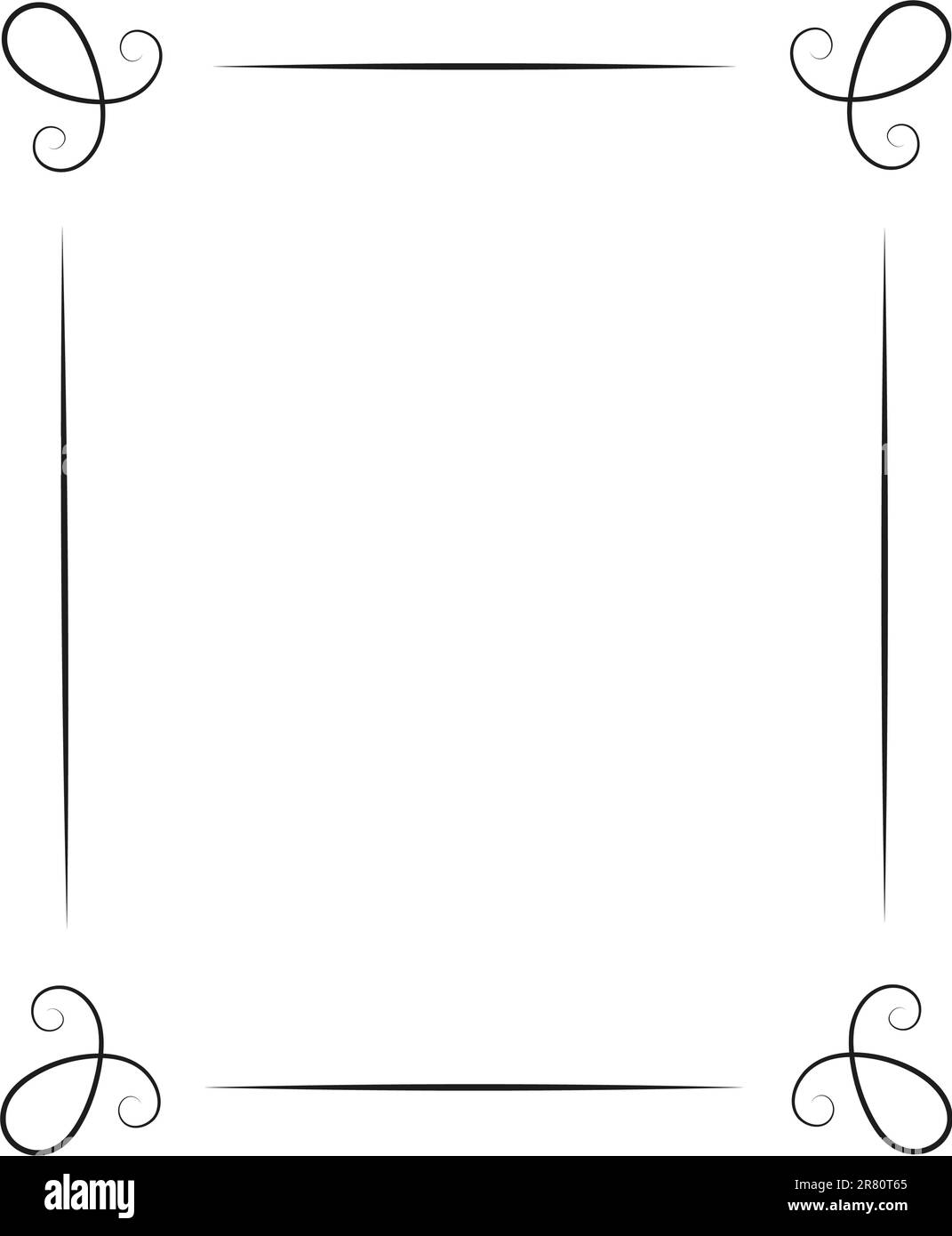 Cornice rettangolare con angoli decorati. Illustrazione del disegno vettoriale. Illustrazione Vettoriale