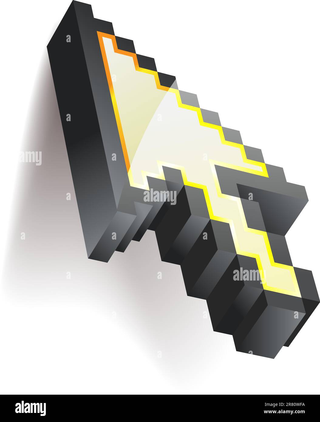 Cursore del mouse con pixel su sfondo bianco - formato vettoriale eps8 Illustrazione Vettoriale