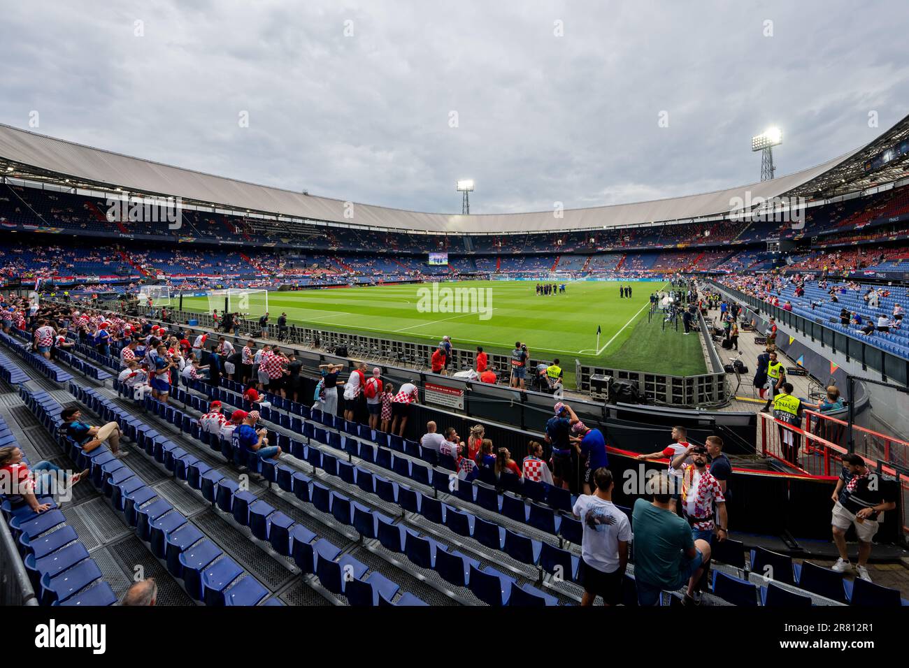 Rotterdam, Paesi Bassi. 18th giugno, 2023. Rotterdam - veduta generale, stadio durante la partita tra Croazia e Spagna allo Stadion Feijenoord De Kuip il 18 giugno 2023 a Rotterdam, Paesi Bassi. Credit: Foto box-to-box/Alamy Live News Foto Stock