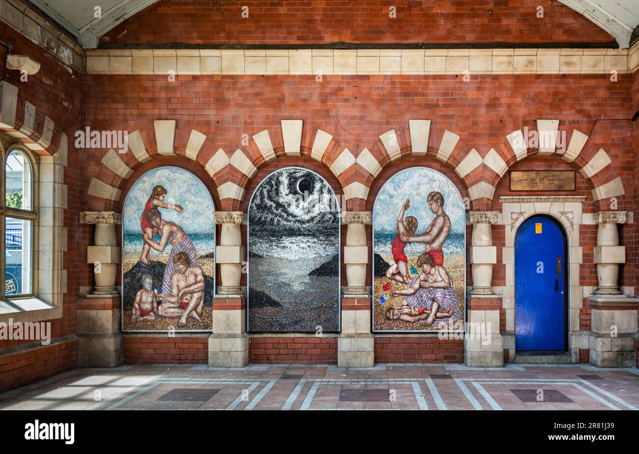 Whitley Bay, una città di mare nel North Tyneside borough a Tyne and Wear, in Inghilterra. Foto Stock