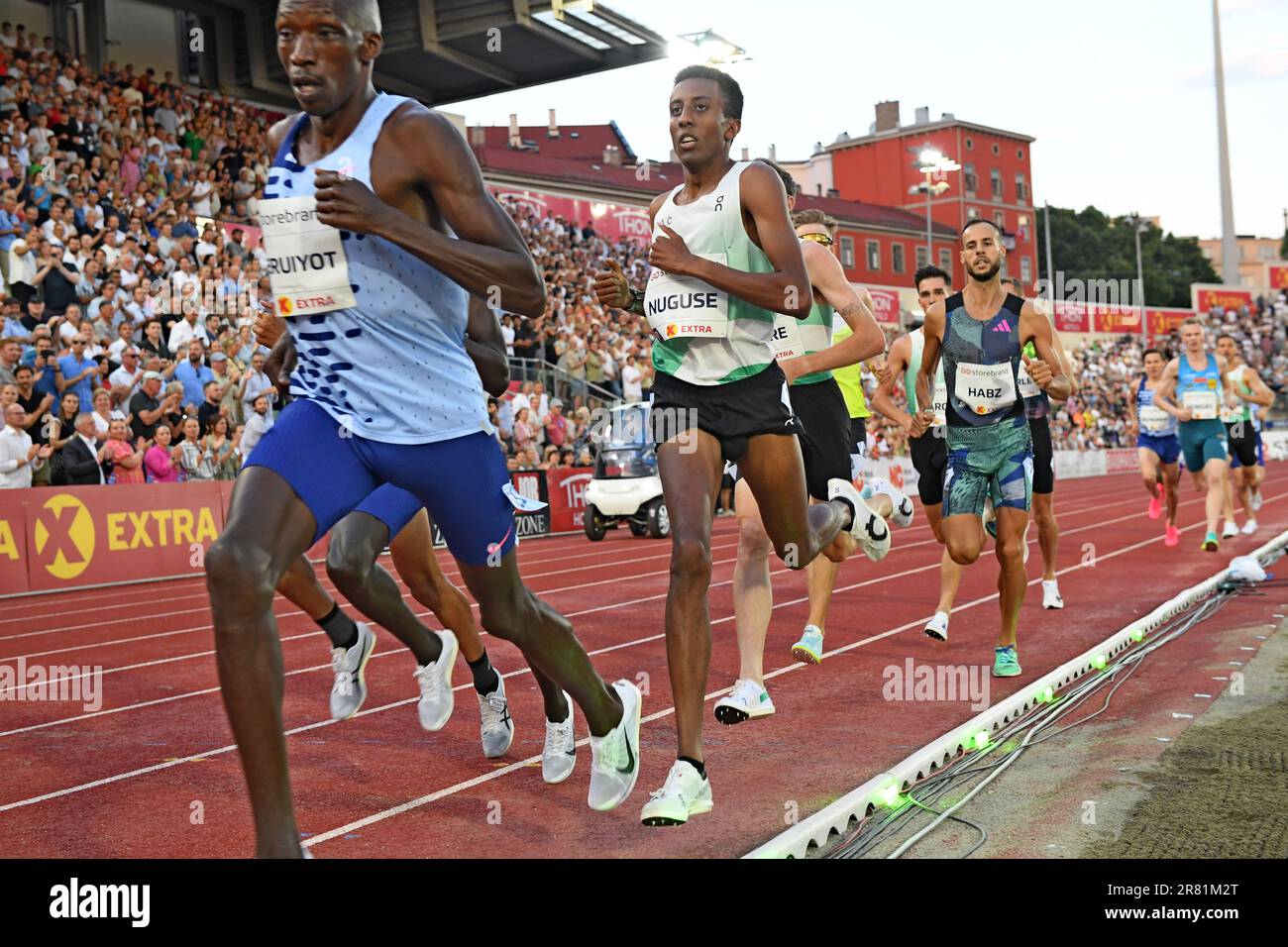 Yared Nuguse (USA) si piazza terzo nei 1.500 m nelle 3:29,02 durante i Bislett Games, giovedì 15 giugno 2023, a Oslo, Norvegia. (Jiro Mochizuki/immagine dello sport) Foto Stock