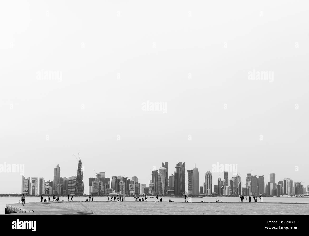 Silhouette di Doha architettura , Qatar Foto Stock