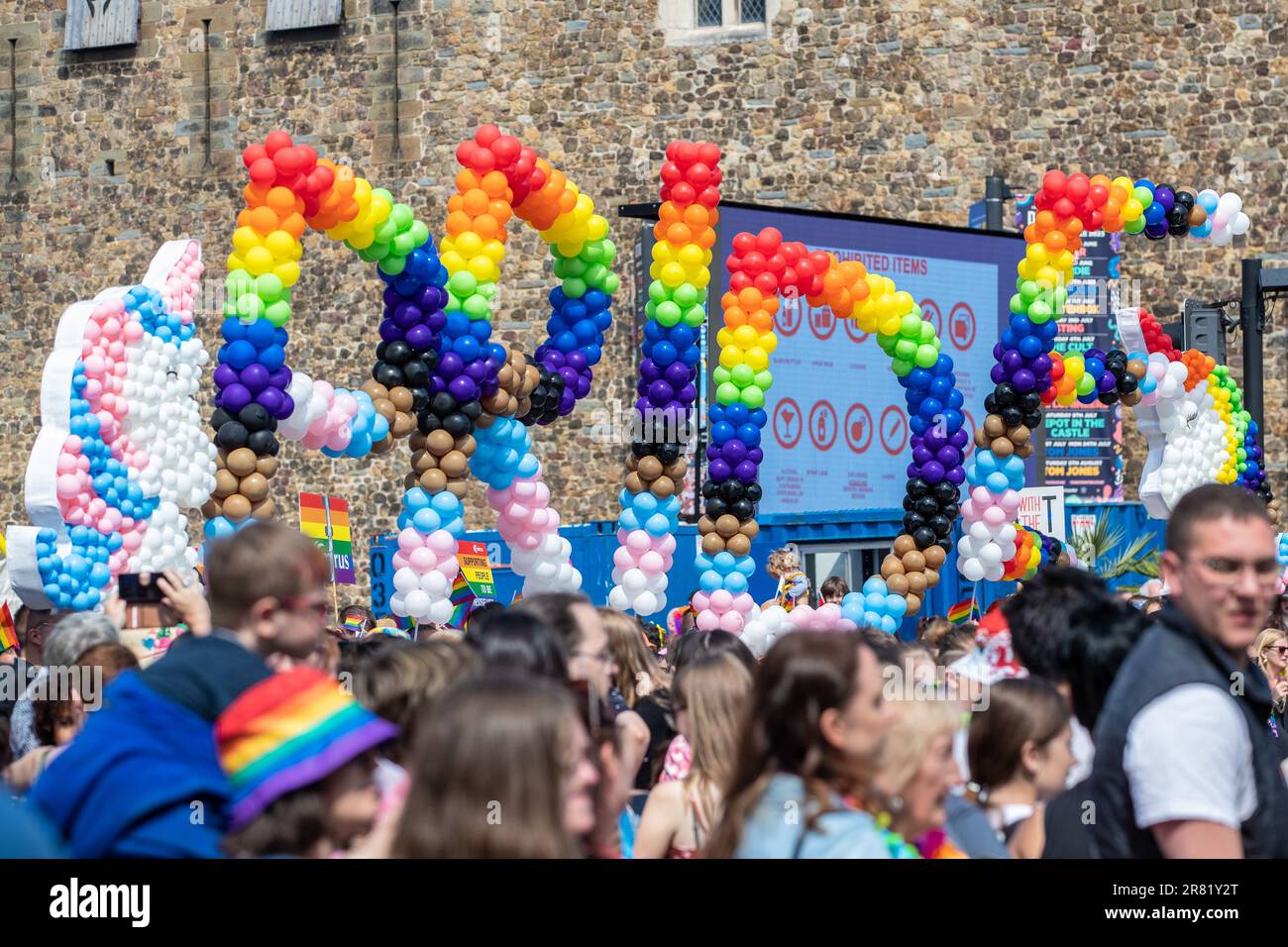 Pride March al Pride Cymru nel 2023 Foto Stock