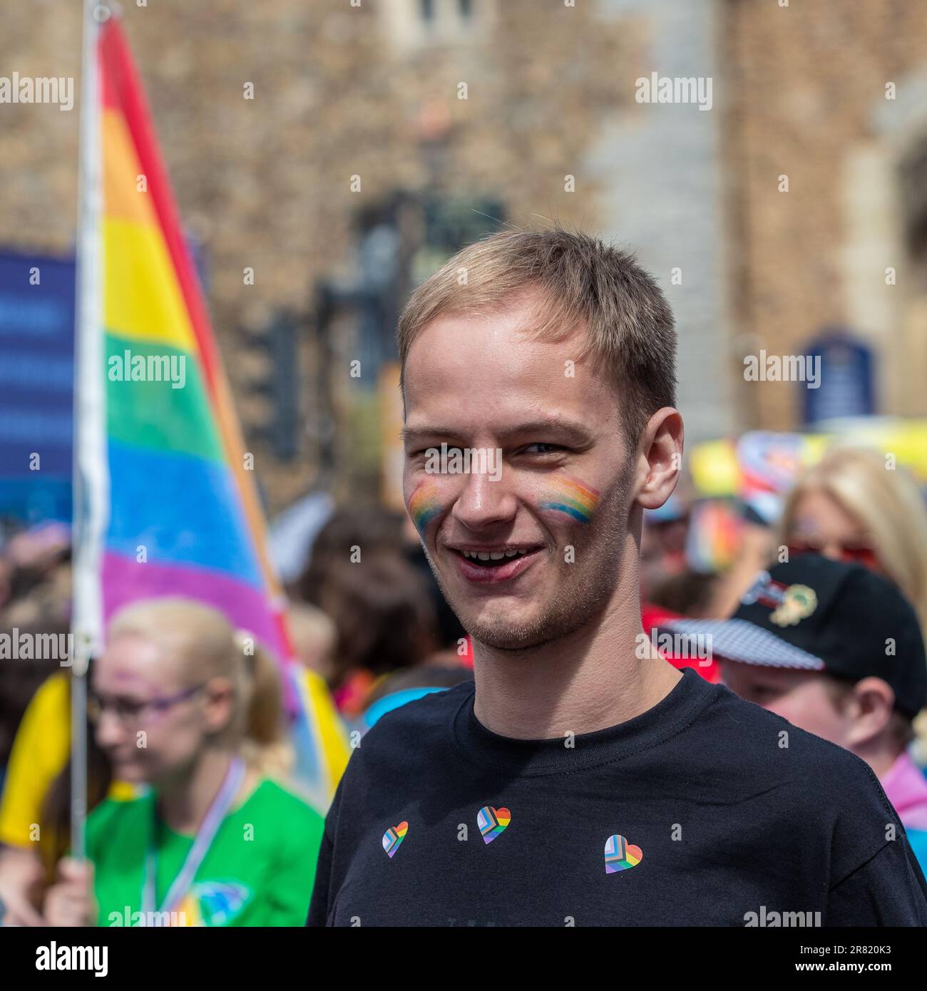 Pride March al Pride Cymru nel 2023 Foto Stock