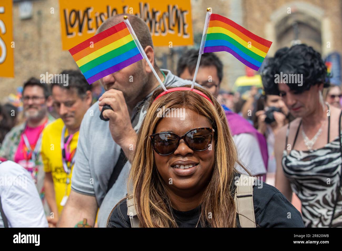 Pride March al Pride Cymru nel 2023 Foto Stock