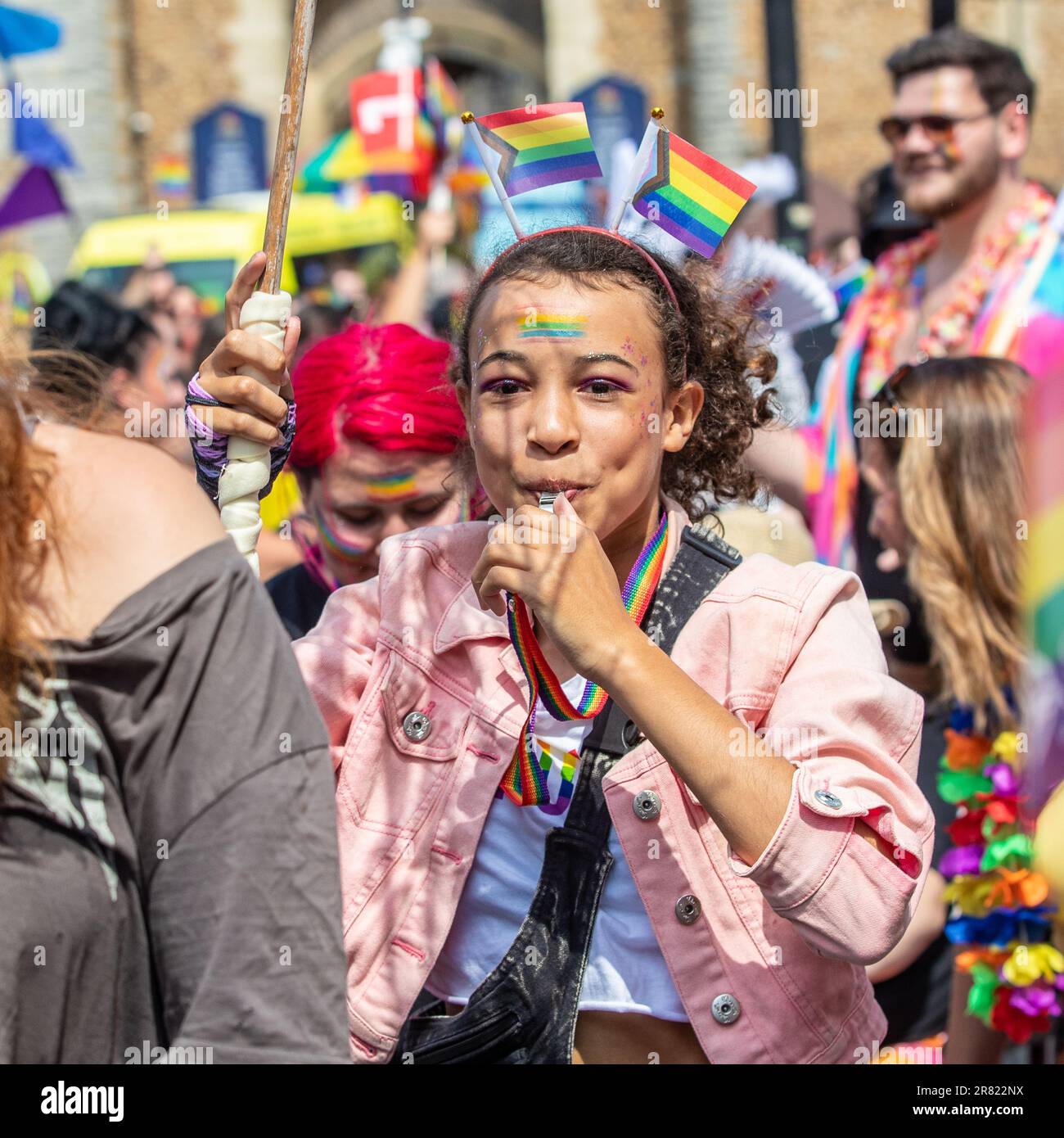 Pride March al Pride Cymru nel 2023 Foto Stock