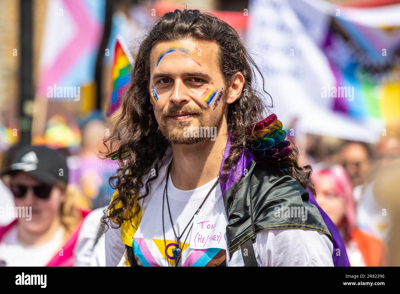 Pride March al Pride Cymru nel 2023 Foto Stock