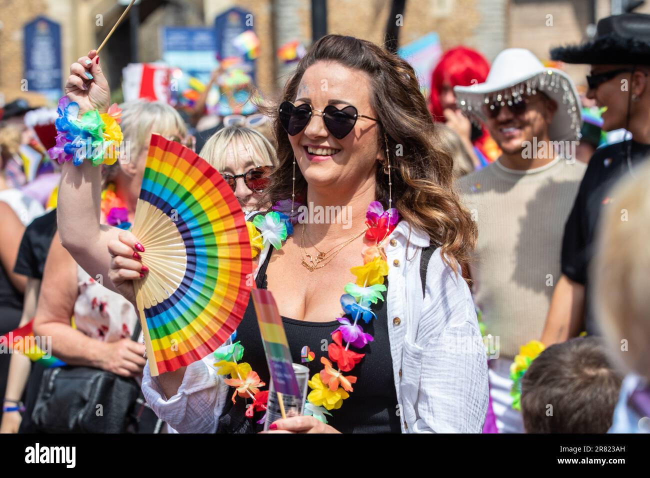 Pride March al Pride Cymru nel 2023 Foto Stock