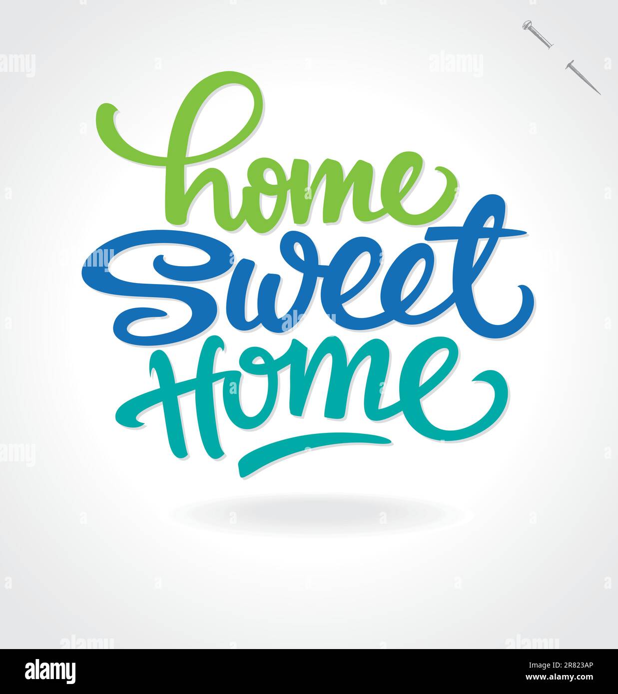 scritta a mano "home sweet home" - calligrafia fatta a mano; illustrazione vettoriale (eps8) Illustrazione Vettoriale