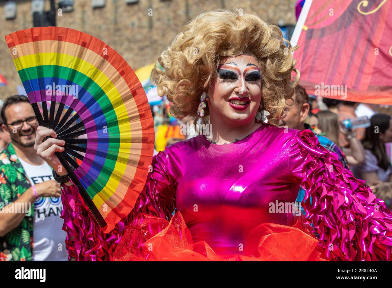 Pride March al Pride Cymru nel 2023 Foto Stock