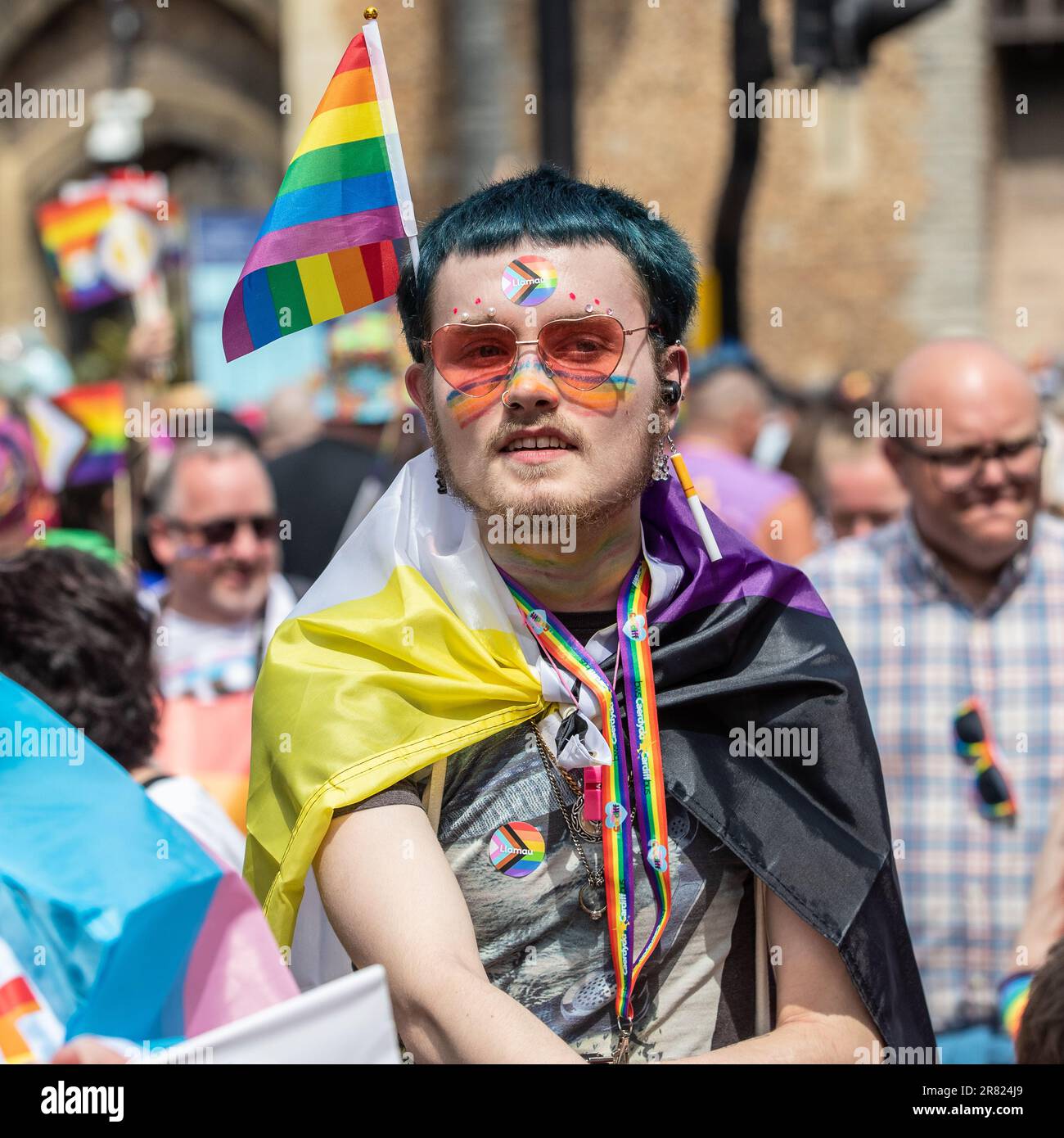 Pride March al Pride Cymru nel 2023 Foto Stock