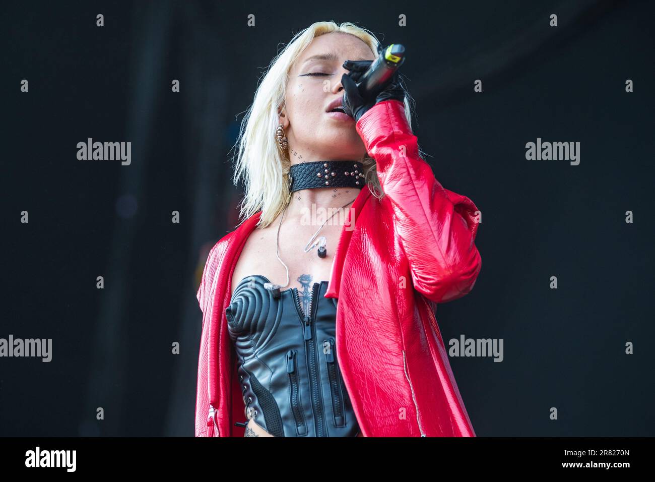 Luglio Jones al Pride Cymru Stage e Grounds 2023 Cardiff Foto Stock