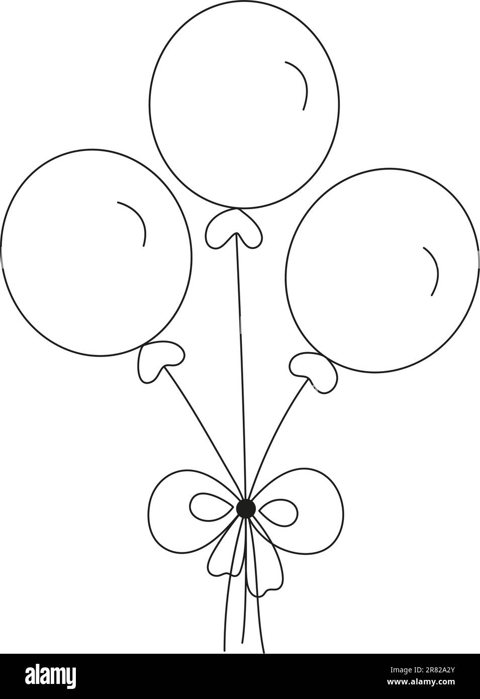 bollature ad aria calda semplice disegno di contorno per colorare illustrazione vettoriale del libro Illustrazione Vettoriale