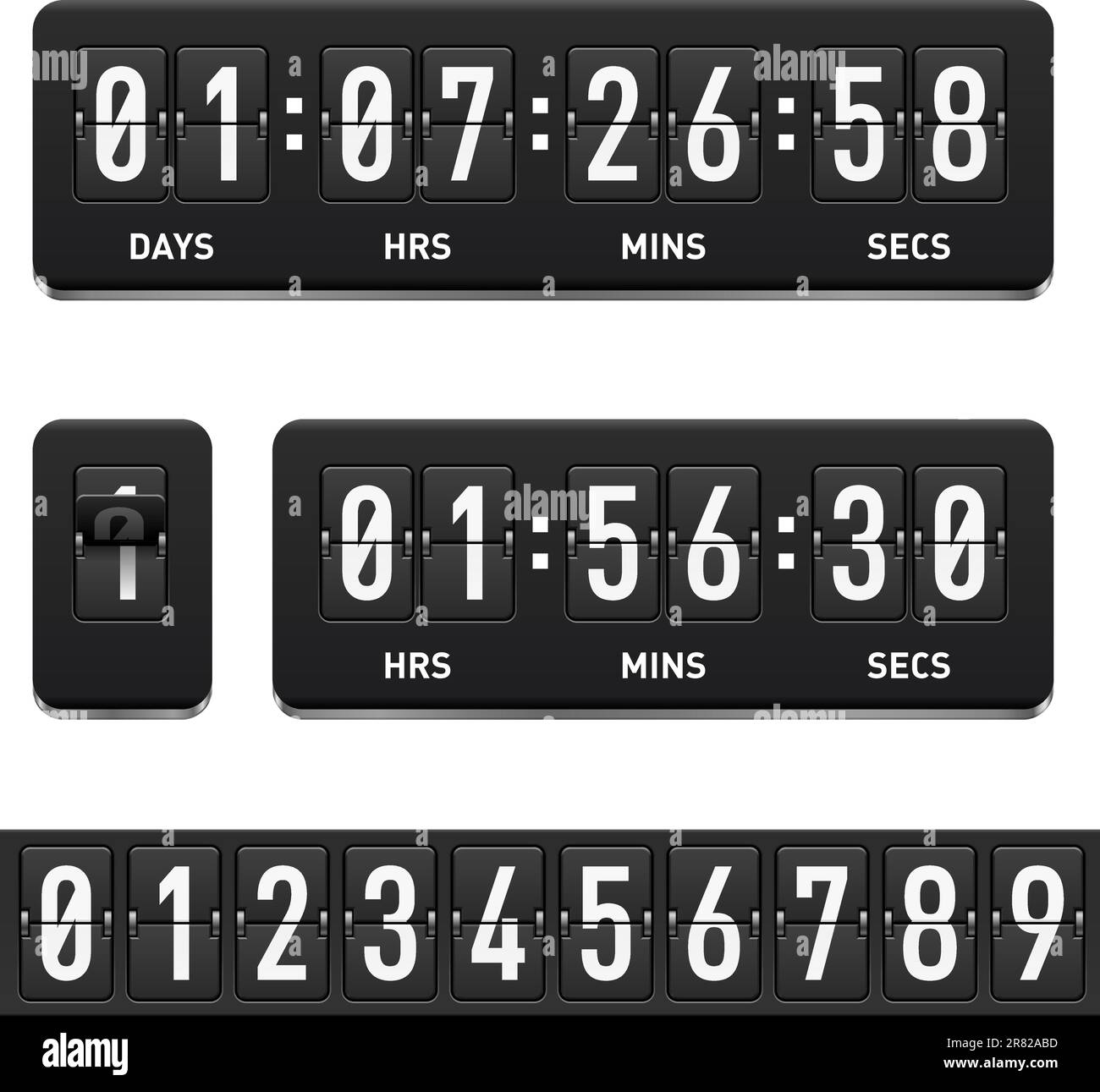 Il timer del conto alla rovescia. Immagine su sfondo bianco per la progettazione Illustrazione Vettoriale