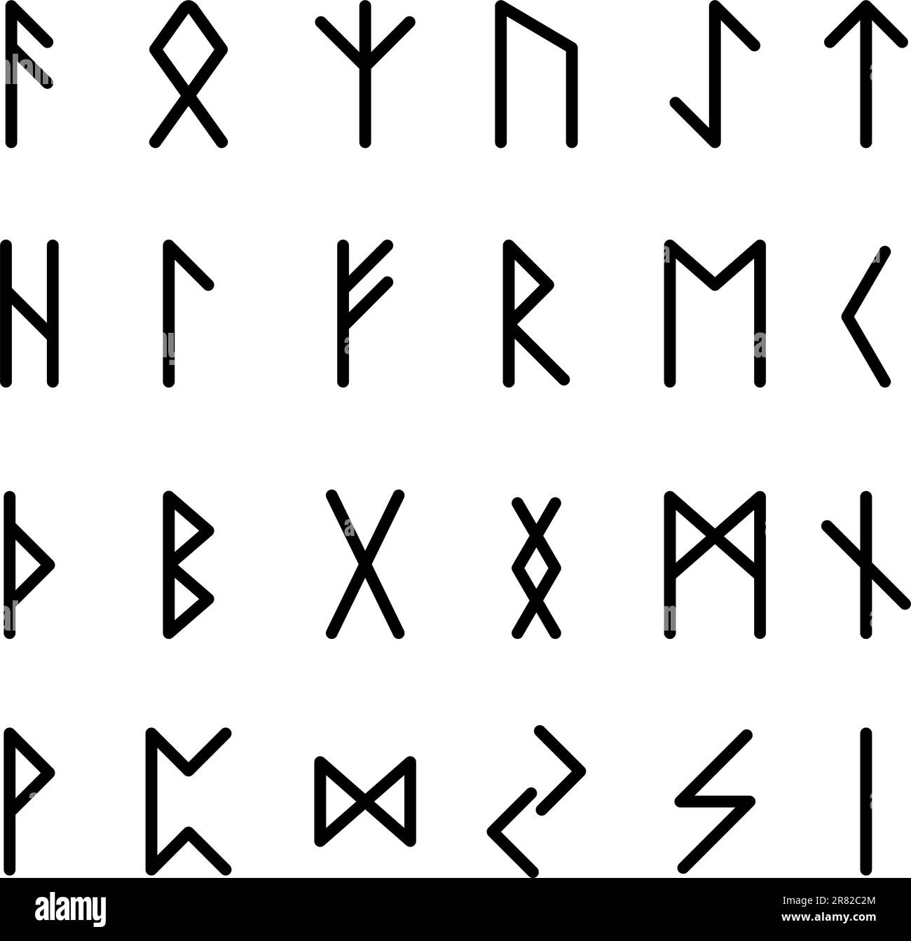 Rune. Immagine su sfondo bianco per la progettazione Illustrazione Vettoriale