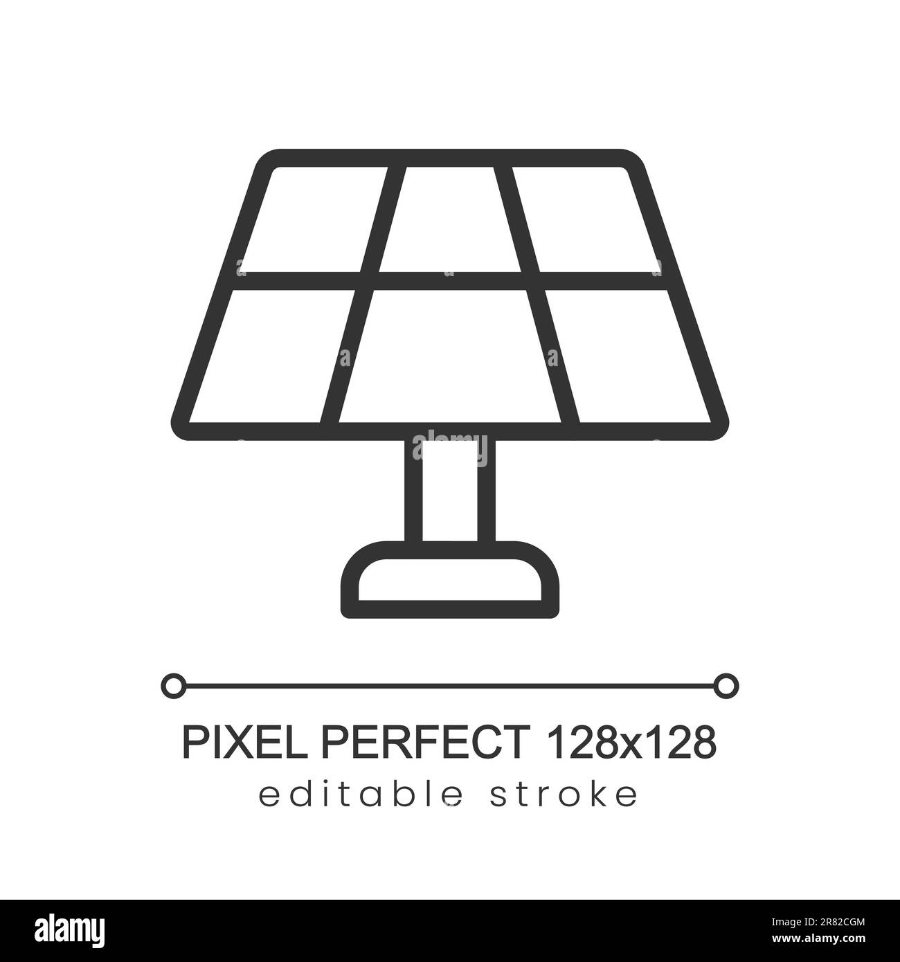 Icona lineare perfetta pixel pannello solare Illustrazione Vettoriale