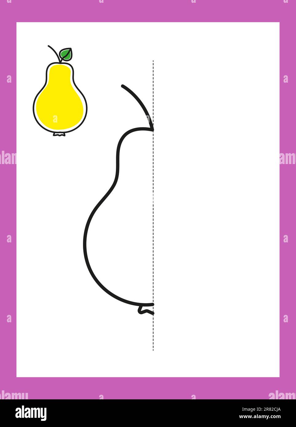 Disegnare un disegno. Verdure. Pera. Immagine vettoriale. Illustrazione Vettoriale