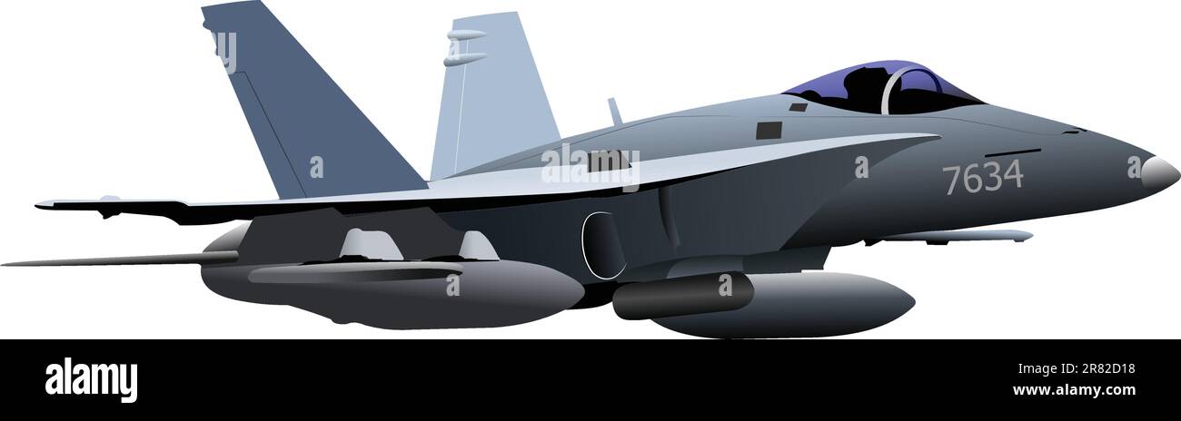 Aerei da combattimento. Team. Colorata illustrazione vettoriale per i progettisti Illustrazione Vettoriale