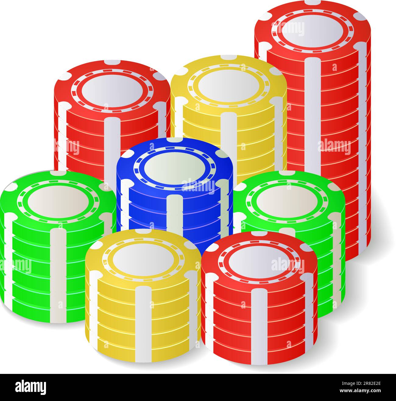 Illustrazione di pile di chip da casinò Illustrazione Vettoriale