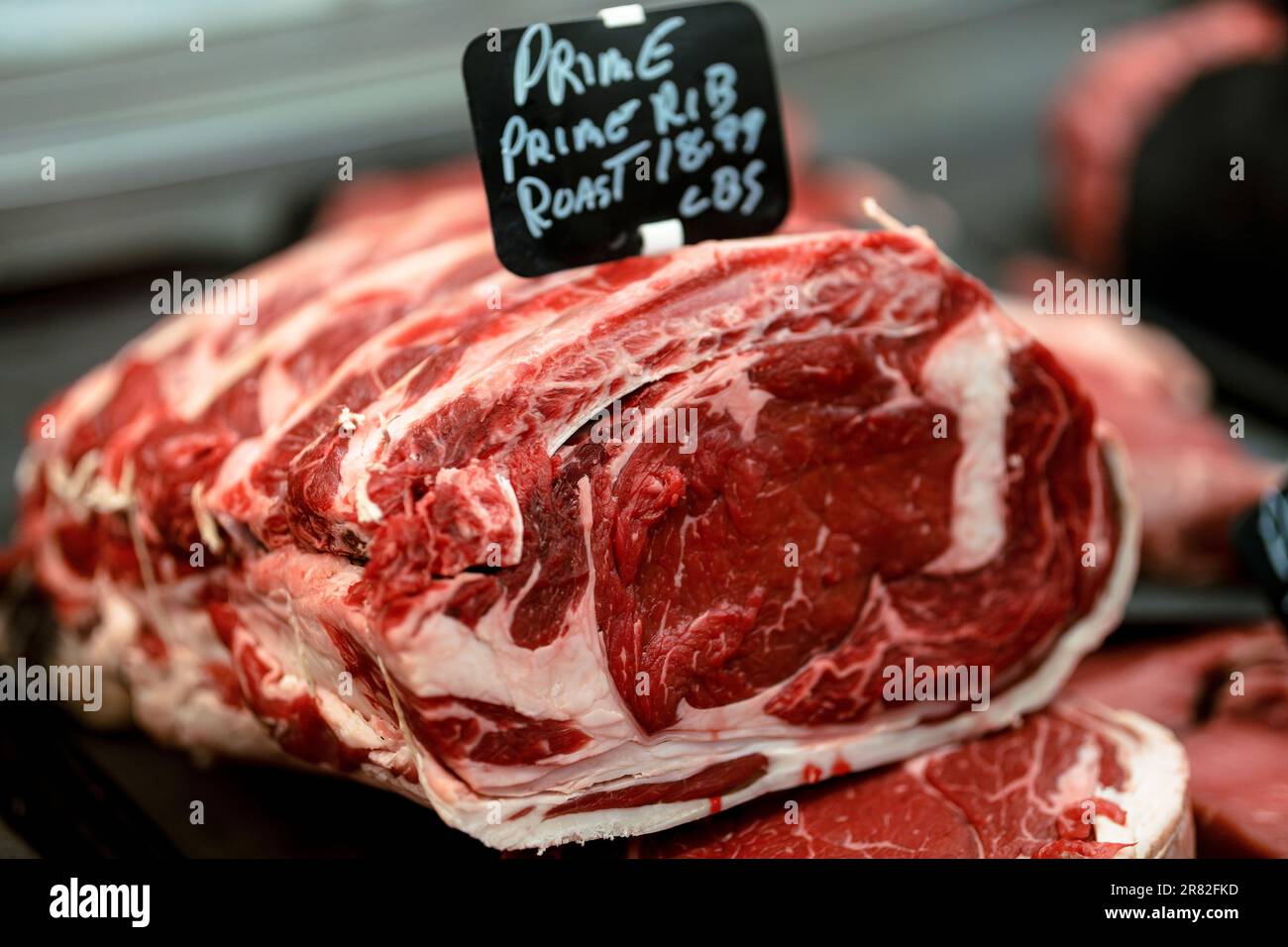 Prezzi della carne prezzo della costoletta di prima scelta Canada Roast Foto Stock